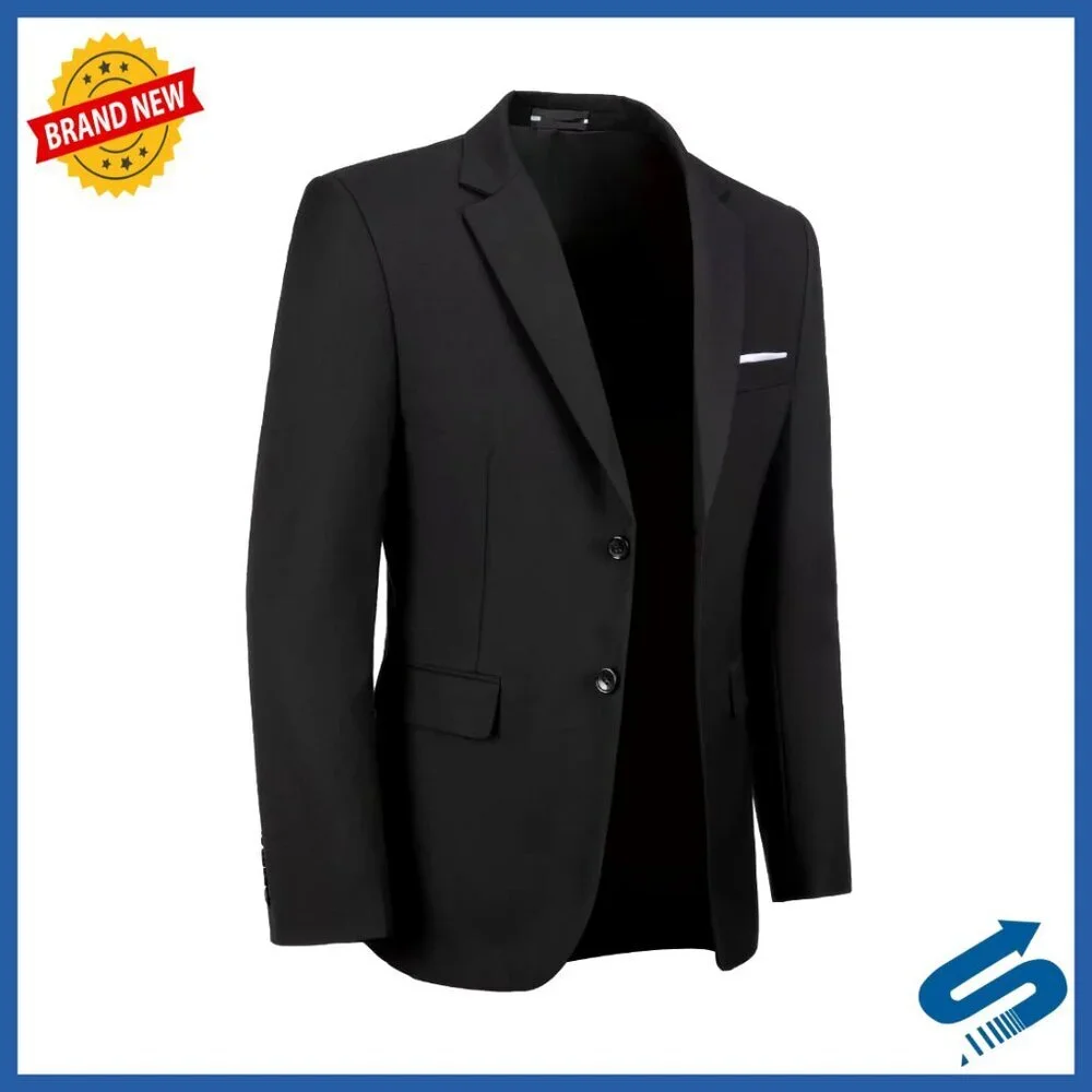 Slim Fit Sport Coat Blazer Two Button Notch Lapel Pockets Wedding Business